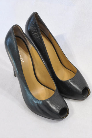 Nine West Black High Heel Open Toe Shoes Women Size 7.5