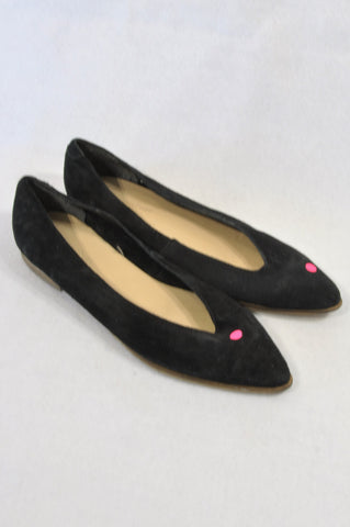 Kelso Black Suede Pointy Shoes Women Size 7.5