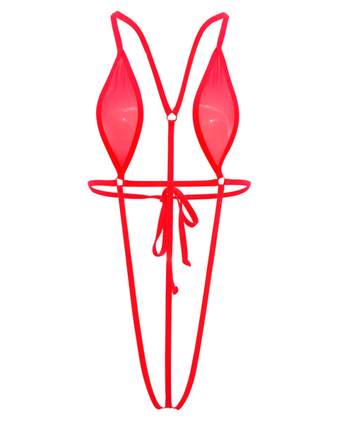 Sling Bikini Red See Through Extreme Slingshot Bikini Mini Micro