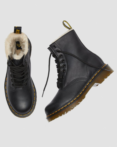 furry lace up boots