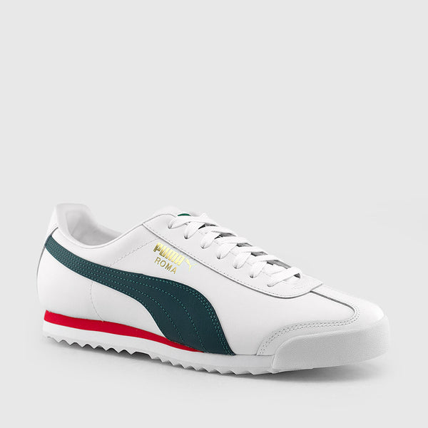 puma roma white and green