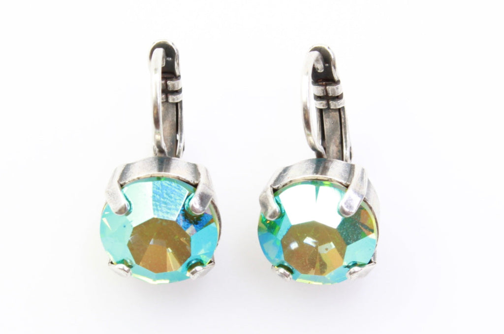 Peridot AB 11MM Crystal Earrings In Silver