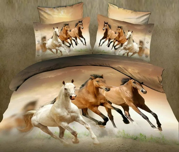 Luxury 3d Horse Bed Set