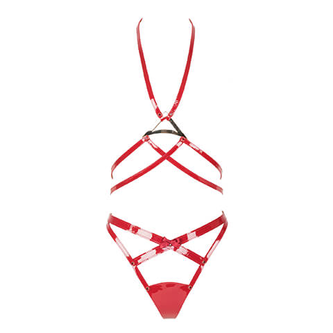 Red Hot Leather Harness Set