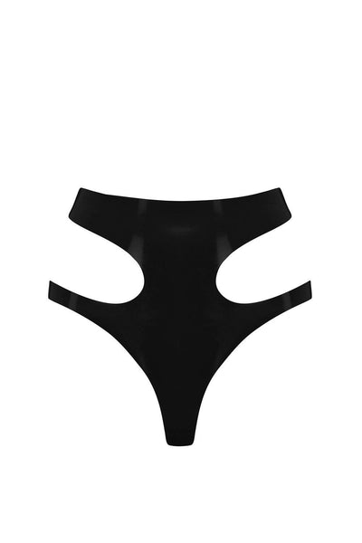 Latex Cut Out Thong Haute Couture Fetish Clothing Elissa Poppy Darkest Fox
