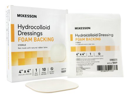 McKesson Hydrocolloid Foam Back Dressing 4" x 4" Sterile - 1889