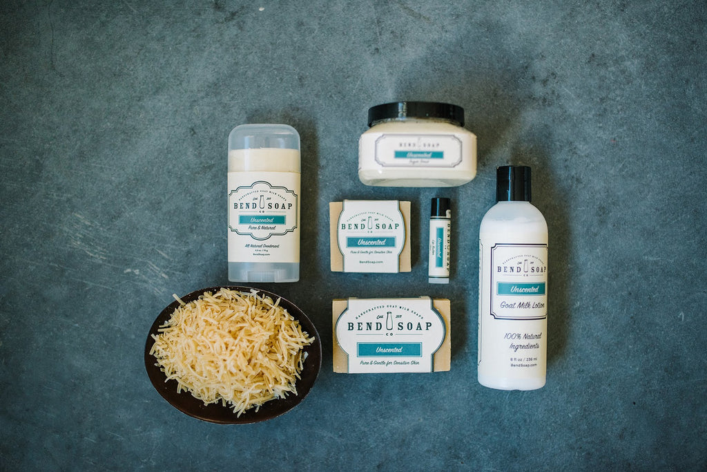 Unscented products from Bend Soap Company