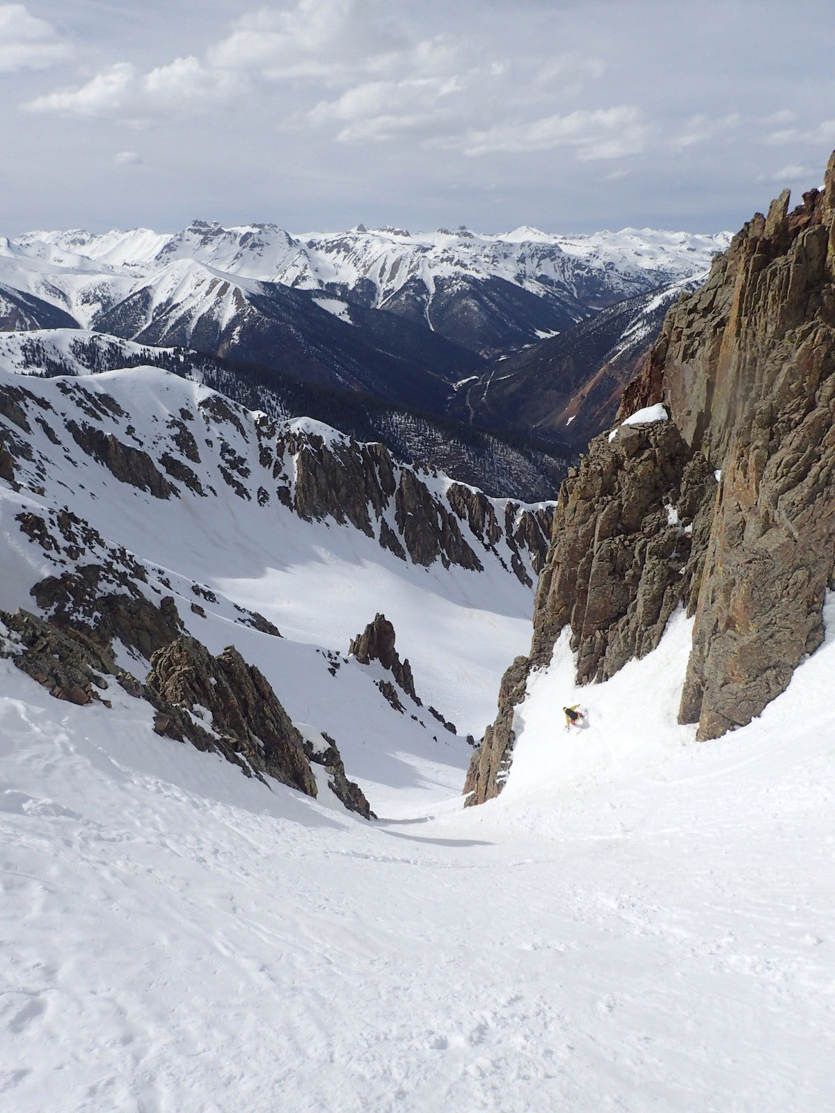 Venture Snowboards Mike Whitfield splitboarding Sultan at the  2017 Silverton Splitfest.