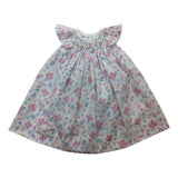 Feather Baby Handsmock Dress&Bloomer Set With Pink and Blue Flowers - Frolicstyle