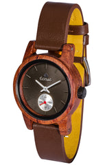 Small Leather Hampton in Rosewood with Brown Leather Strap