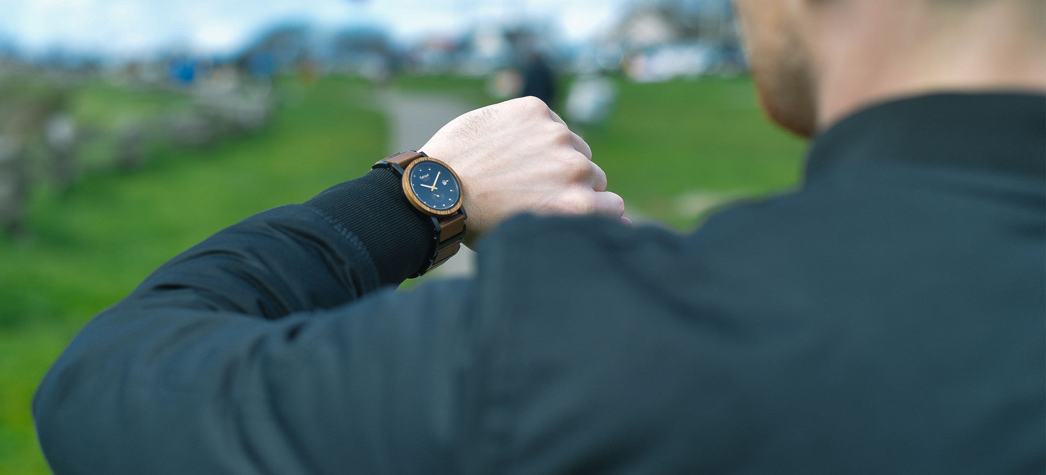 Tense Watches Hudson Watch in Walnut and Black Stainless Steel