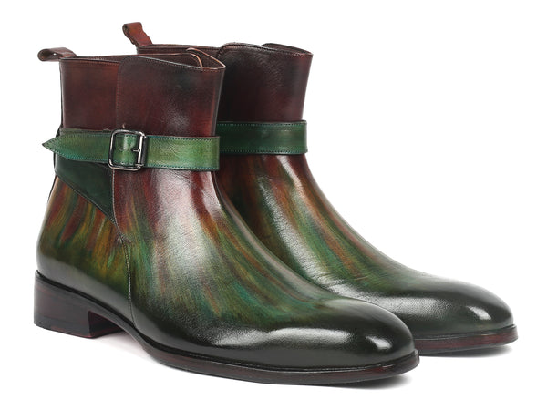 Camel /& Bordeaux Leather Boots Paul Parkman Men/'s Green ID#BT533SPR