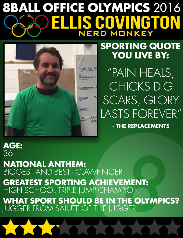 The 8ball Office Olympics: Meet the Competitors - Ellis