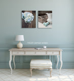 Moody Blue Farmhouse Print Set of Two