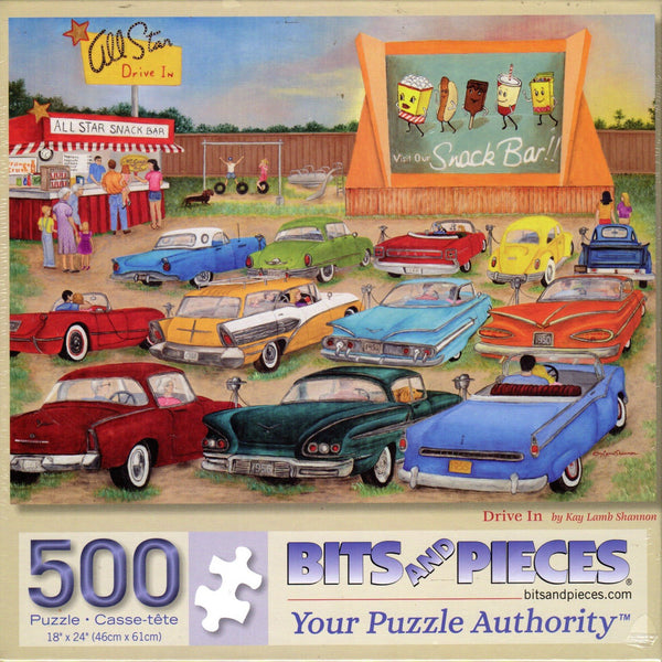 500 Piece Jigsaw Puzzle for Adults 18" x 24" 500 192949047786 Bits and Pieces Drive Inn 