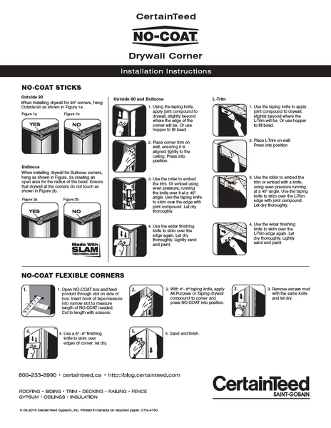 No-Coat Installation Sheet – Certainteed