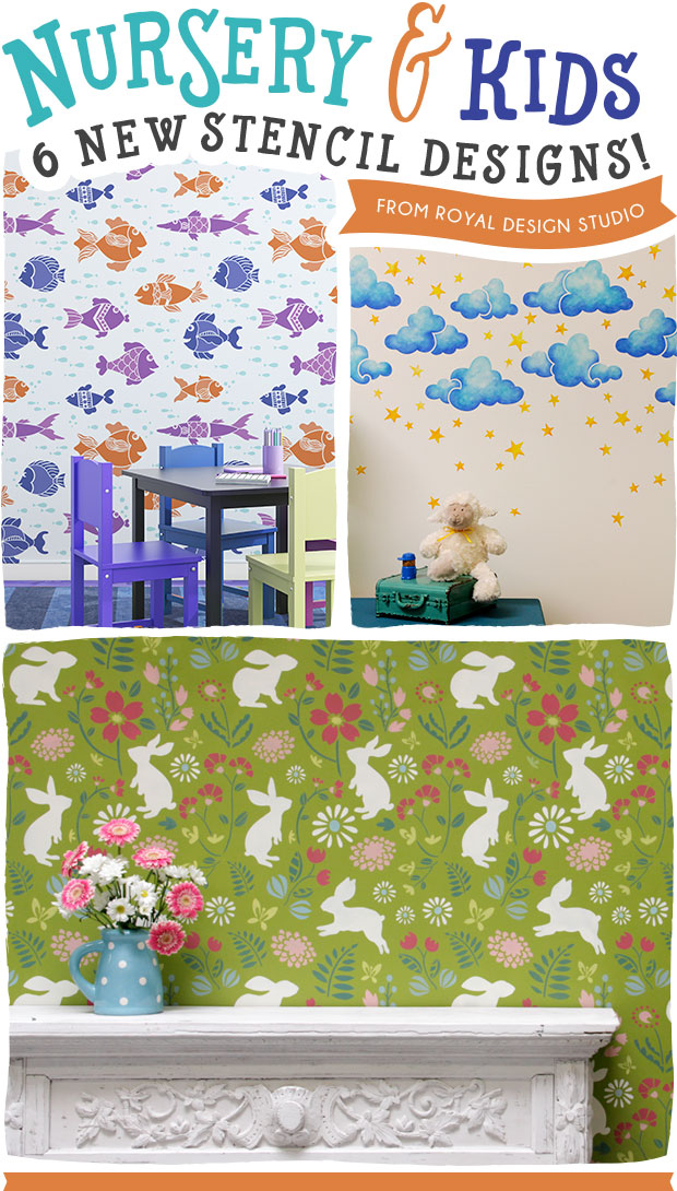 6 NEW & Cute & Creative Nursery Stencil Ideas - Royal Design Studio Wall Stencils