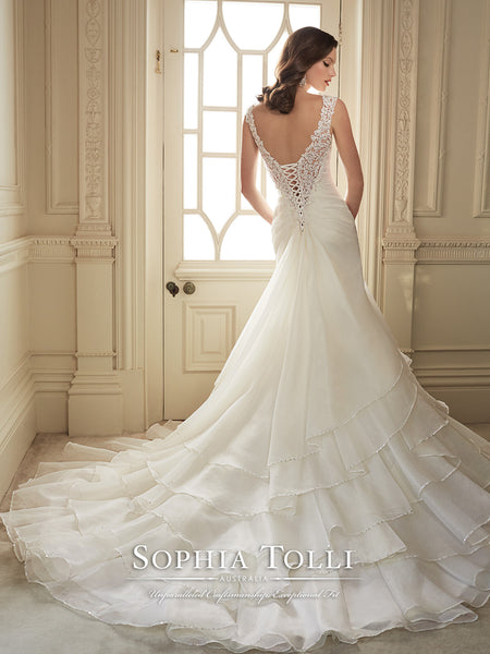 Sophia Tolli Wedding Dress organza lace mermaid trumpet ball gown