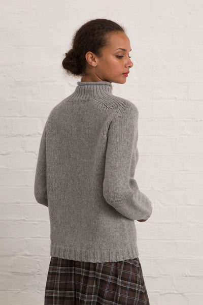 Silver Grey Lambswool Stornoway Jumper Justine Tabak