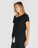 The Raw Hem Slub Tee | Squid Ink