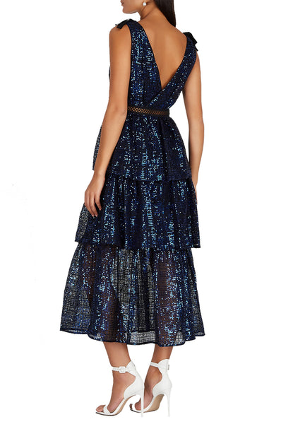 self portrait blue sequin dress