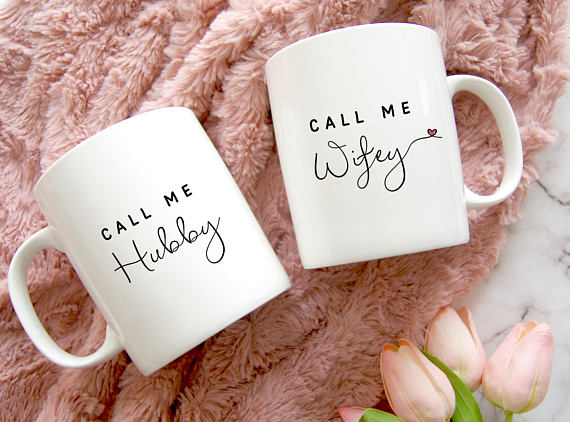 hubby wifey coffee mugs