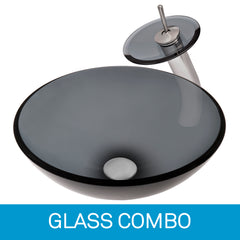Glass Sink and Faucet Combinations
