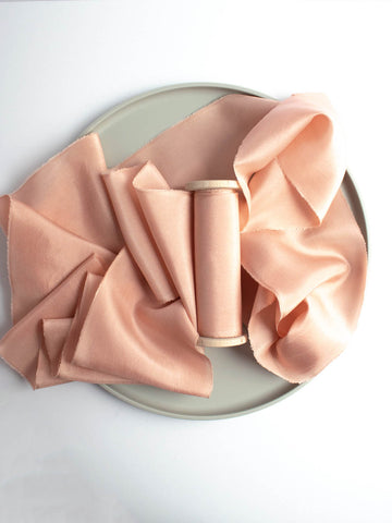 Blossom Pink Habotai Silk Ribbon by The Lesser Bear