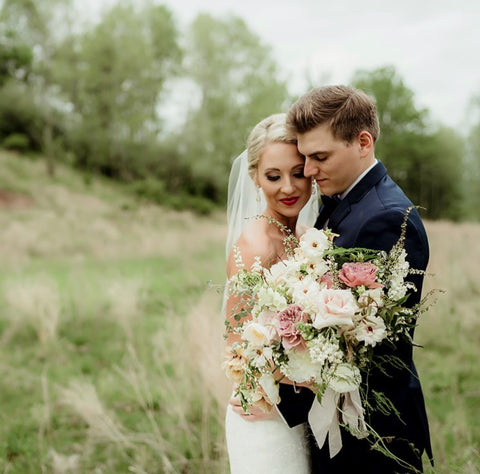 Real Wedding: Florals by Passiflora Studio, Photo by Ashly Collins and Silk Ribbon by The Lesser Bear