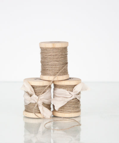 Silk/Wool Twine in Taupe, Hand spun and naturally dyed by The Lesser Bear