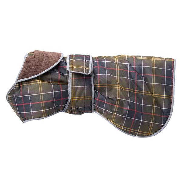 barbour waterproof tartan dog coat