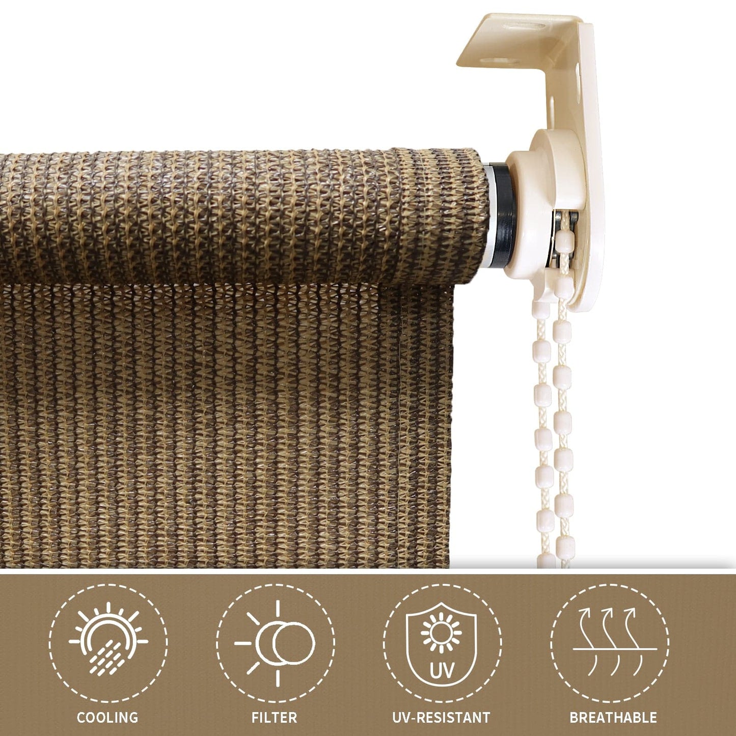 8'x 8' Privacy Roller Shade Window Blinds(Corded)