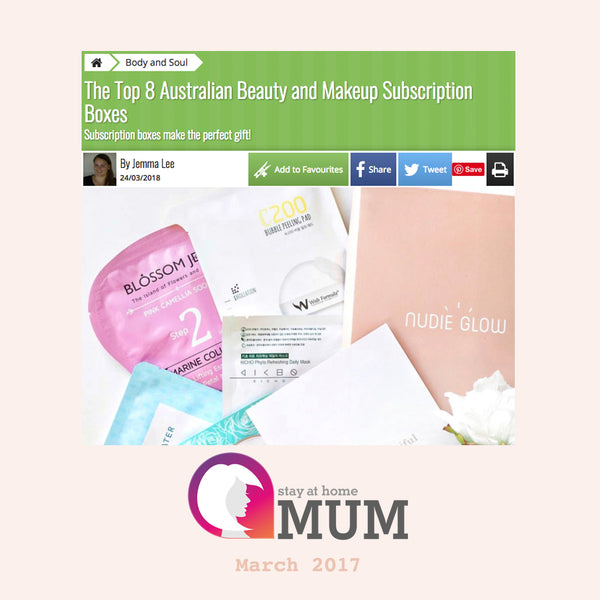 Stay at Home Mum Top 8 Australian Beauty and Makeup Subscription Boxes Nudie Glow Feature