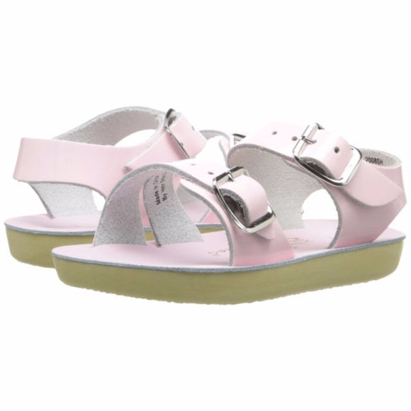 saltwater sandals shiny pink