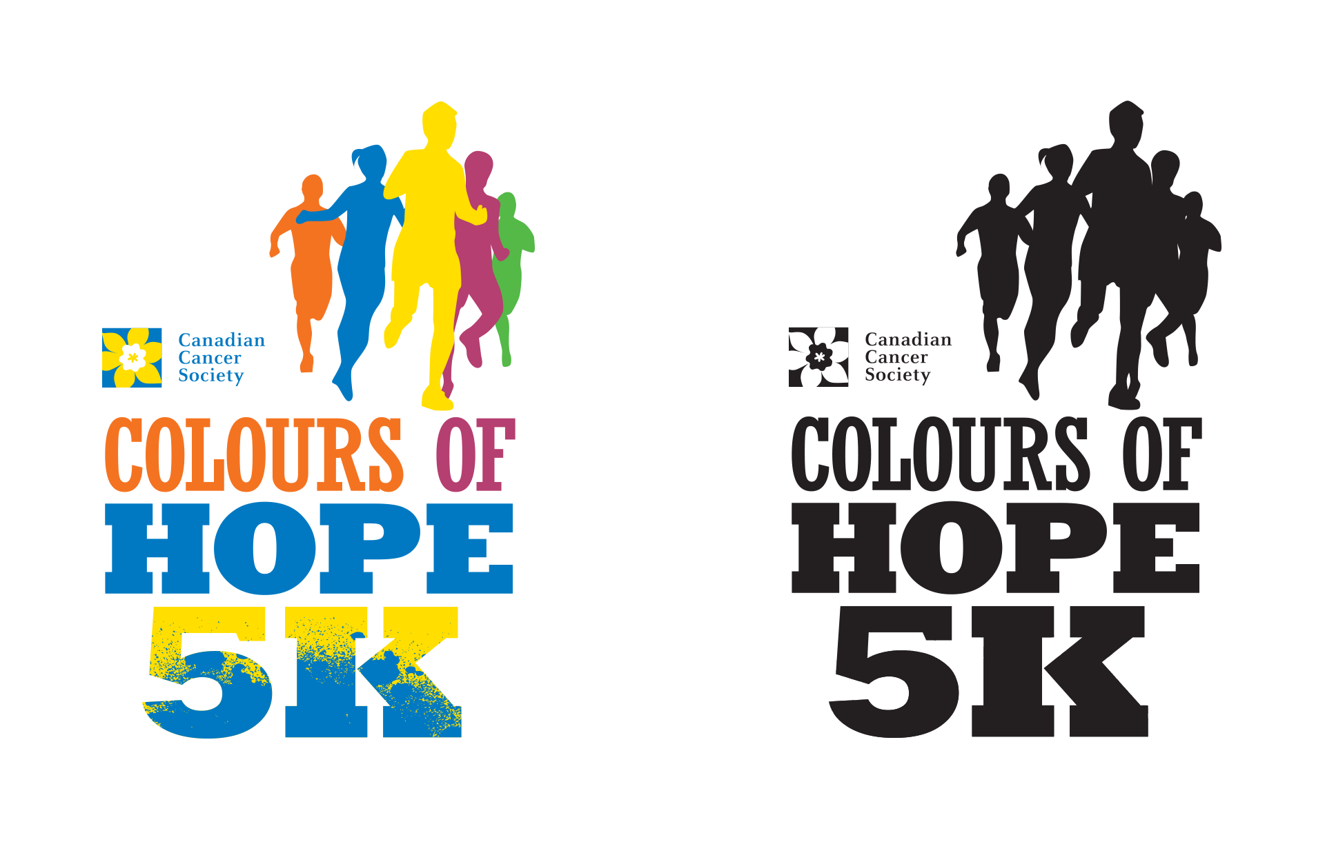 Canadian Cancer Society Colours Of Hope 5K Logo Design by Creatibly's Scott Luscombe