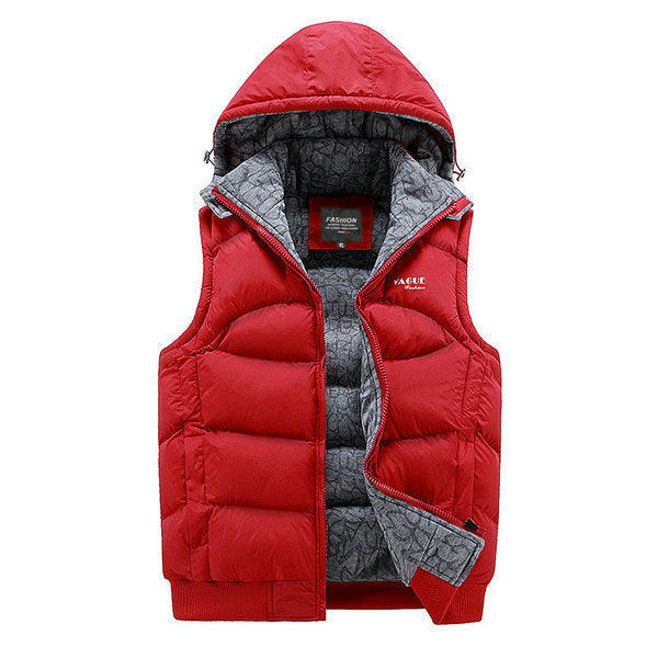 mens winter vest with hood