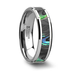 mother of pearl tungsten ring