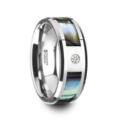 mother of pearl tungsten ring