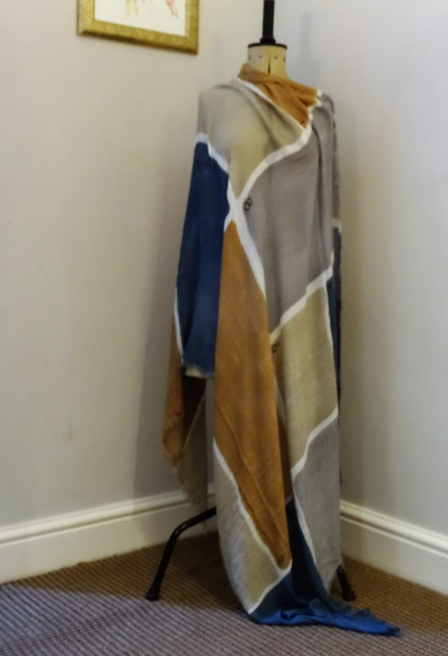 Eco Modal Blue and Brown Scarf
