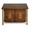 Mastercraft Burled Wood & Brass Side or End Table by William Doezema, circa 1960