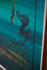 Modernist Abstract Equestrian Themed Painting with Gold Detailing