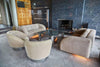 Custom Square Crackle Glass Coffee Table by Steve Chase from Chase Designed Home