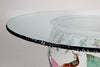 Asian Glazed Porcelain Urn Base Dining Table with Fractured Edge Glass Top
