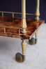 Aldo Tura Petite Lacquered Goatskin and Brass Bar Cart