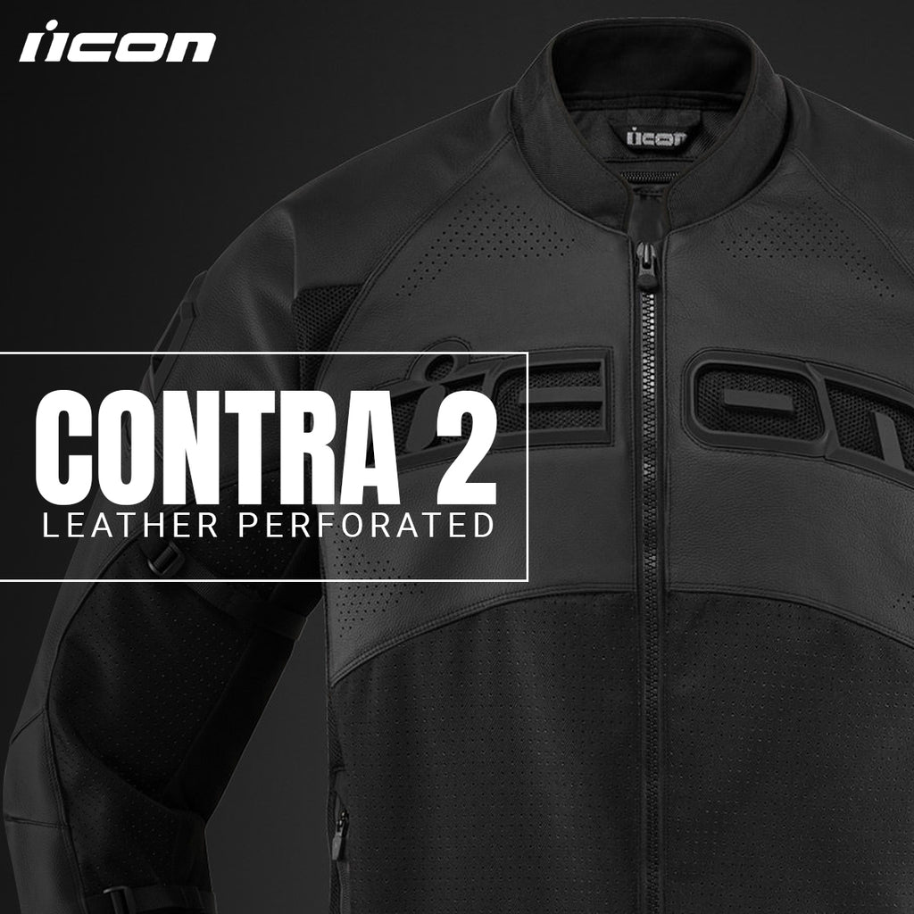 Icon Street Racing Contra 2 Leather Perforated Motorcycle Race