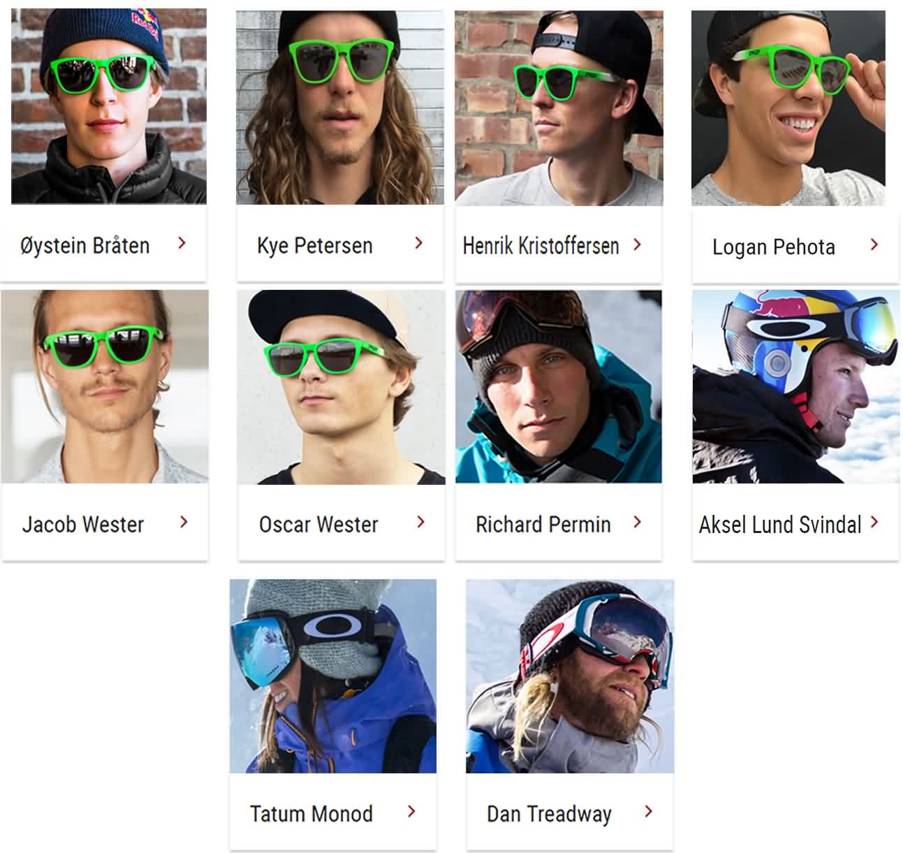 Oakley Sports 2016 Ski Athlete Ambassadors