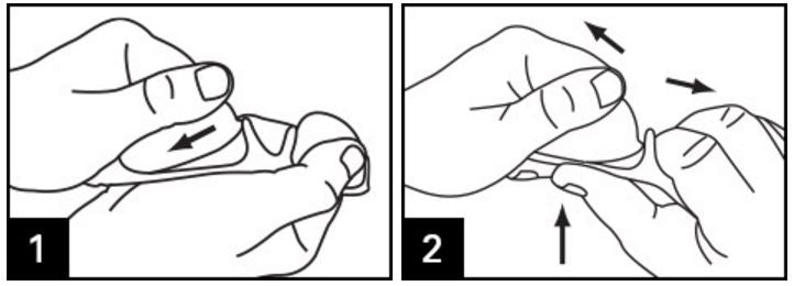FLAK JACKET LENS CHANGING INSTRUCTIONS Lens Removal 1. Place index finger of one hand into nose bridge and place thumb, of same hand, on top of frame as shown; while holding lens with other hand. 2. Flex nose bridge with index finger towards you while pushing top of the frame down with thumb as shown. 3. With opposite hand, pull lens out of groove.