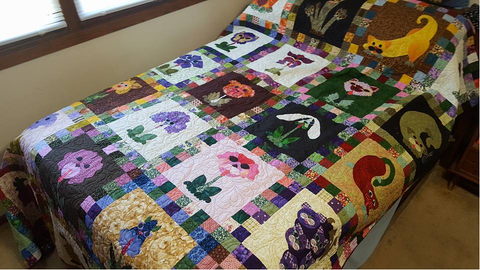 Cat quilt, dog quilt, Story Quilts, Garden Patch Cats, Bloomin Dogs, Show and Tell
