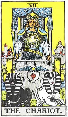 The Chariot Meaning - Original Rider Waite Tarot Depiction