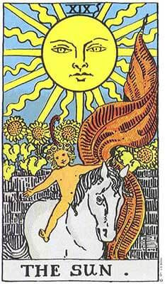 The Sun Meaning - Original Rider Waite Tarot Depiction